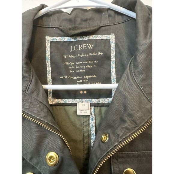 J. Crew Women’s Relaxed Boyfriend Field Jacket XS Cinch Waist Roll Up Cuffs - Picture 2 of 5